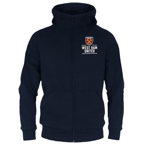 Image of West Ham United FC Official Gift Boys Fleece Zip Hoody Navy 10-11 Years LB