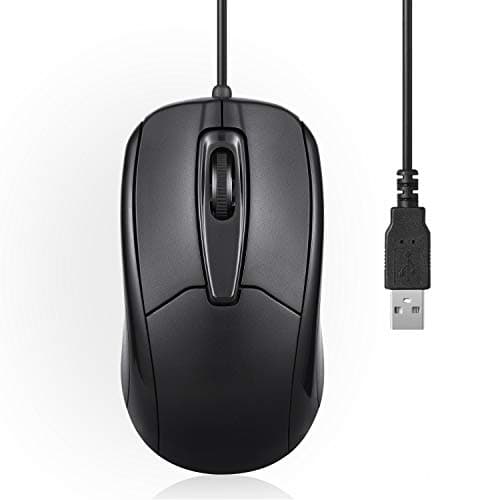Image of Perixx PERIMICE-209U Wired USB Mouse with Scroll Wheel for Left or Right-hand Use, for Computers and Laptops, Black