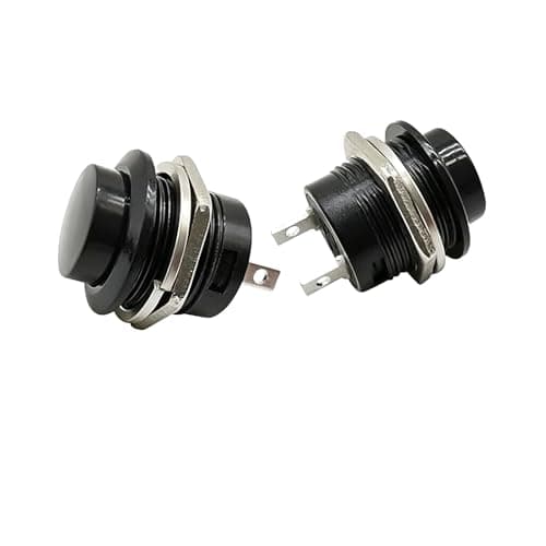 Image of 2Pcs Black Momentary Push Button Switches 12V 5A, Waterproof ON/Off Switch for Screen Wash, Horn, Suitable for Kit Cars & Classic Cars