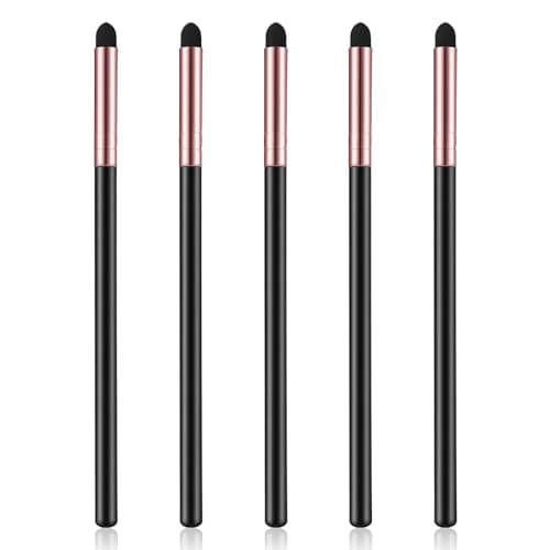 Image of 5 Pcs Eyeliner Smudge Brush Sponge, Eyeliner Smudge Brush Pointed Pencil Stick Set, Soft Eyeshadow Applicators Blending Brush, Professional Sponge Makeup Tool for Women