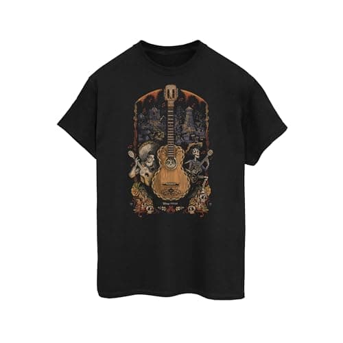 Image of Disney Men's Coco Skull Pattern T-Shirt Medium Black