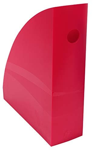Image of Exacompta - Ref 18284D - Magazine File MAG-CUBE - 266 x 82 x 305mm, Finger Hole on Spine, Suitable for A4+ Documents, Large Storage Capacity - Iderama Raspberry