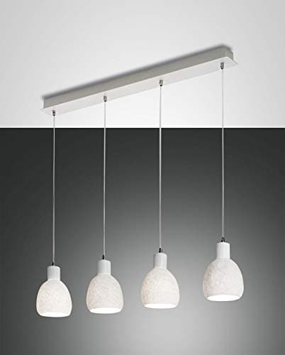 Image of Fabas Luce Marina Straight Bar Pendant Ceiling Light White Glass, E27