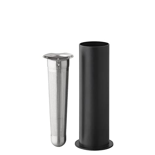 Image of Stelton EM77 Tea Infuser – Stainless Steel Infuser for Classic Vacuum Jug – Conical Filter Insert with Black Minimalist Storage Stand – Stylish Tea Accessory for Home – 6.5 × 6.5 × 16.5 cm