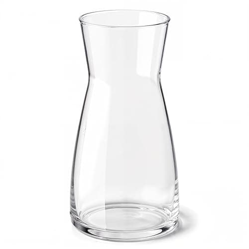 Image of Vases, Vase Flowers Glass, Ledoir 20cm 8 Inch Tall Modern Essentials 1L Clear Modern Living Room Round Flower Jug Pampas Decor Simplistic Gifting Flowera Tulip Rose