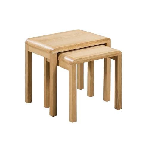 Image of Julian Bowen Curve Oak Nest Of 2 Tables - Nesting