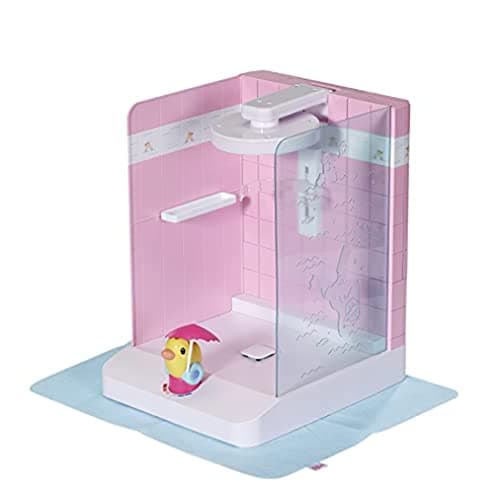 Image of BABY born Bath Walk-In Shower for 43cm Dolls - Easy for Small Hands, Creative Play Promotes Empathy & Social Skills - For Toddlers 3 Years & Up - Includes Adjustable Showerhead & Bath Mat