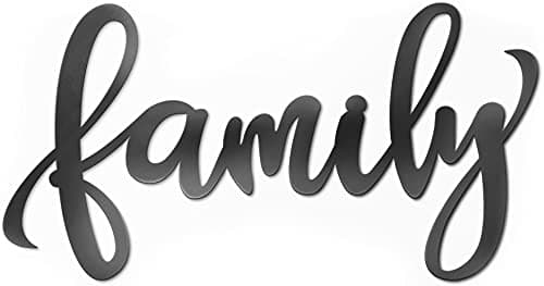 Image of Vivegate Metal Family Signs for Home Decor Wall, 17.4"X9.1" Black Family Decor Sign Heavy Iron Happy Family Wall Art Cut Out Plaque Family Wall Decor
