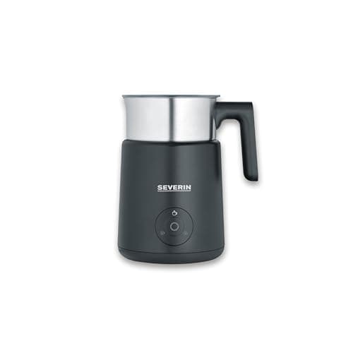 Image of Severin Design Induction Milk Frother, 400 ml, Hot and Cold Foam Maker, Dishwasher Safe, Easy Cleaning, Chocolate Function, 500 W, Matte Black, Spuma Lite, SM 3579