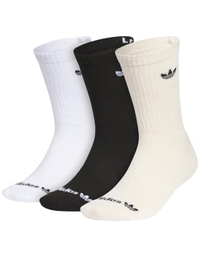 Image of adidas Originals 2.0 3 Pack Crew Socks, Large, White, Large