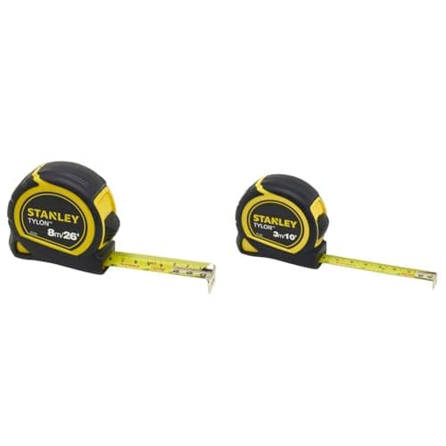 Image of STANLEY Tylon 8m/26ft Pocket Tape Yellow/Black, 0-30-656 & 0-30-686 Tylon Tape, 3m/10ft