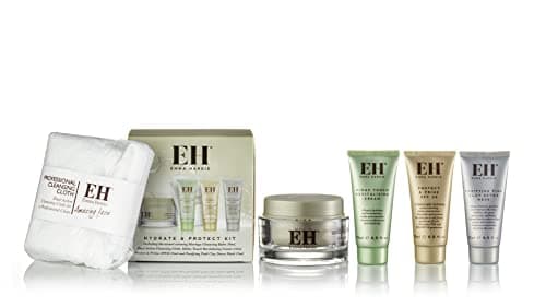 Image of Emma Hardie Hydrate & Protect Gift Set: Moringa Cleansing Balm 50ml, Midas Touch Cream 15ml, Protect & Prime SPF30 Cream 15ml, Pink Clay Detox Mask & Cleansing Cloth