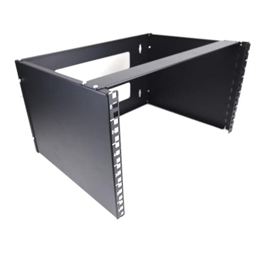 Image of kenable Wall Mounted Patch Panel Bracket 6U for 19 inch Rack Open Frame Cabinet FlatPack Black 330mm Depth