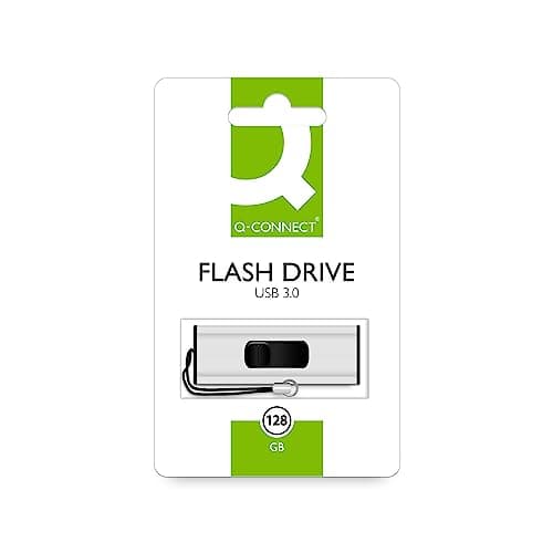 Image of Q-Connect USB 3.0 Slider 128GB Flash Drive Silver/Black