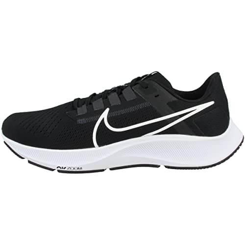 Image of NIKE Men's Air Zoom Pegasus 38 Running Shoes, Black Anthracite Volt White Cw7356 002, 9.5 UK