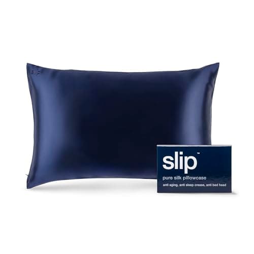 Image of SLIP Queen Size Silk Pillowcase - 100% Pure Silk, 22 Momme Mulberry Slipsick - Navy - 20 x 30 Inch