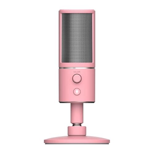 Image of Razer Seiren X - Streaming USB Condenser Microphone (Compact with Damper, Supercardioid Recording Pattern, No Latency, Mute Button, Headphone Jack) Quartz