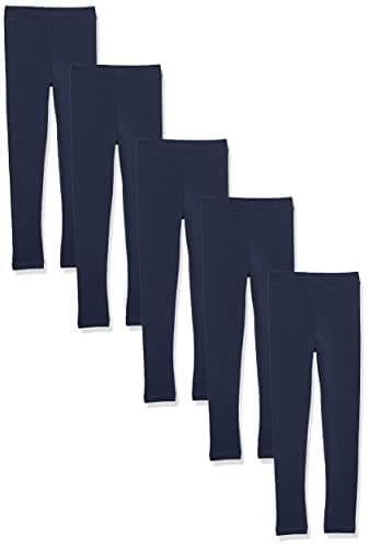 Image of Amazon Essentials Girls' Leggings, Pack of 5, Navy, 2 Years