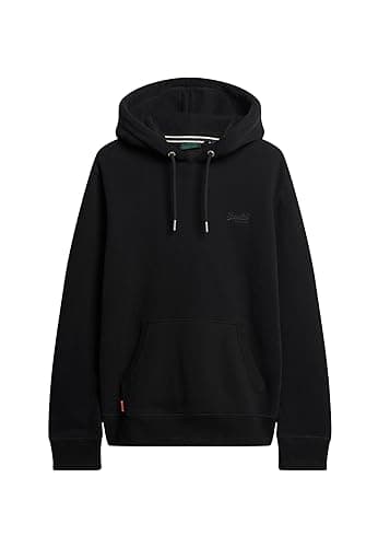 Image of Superdry Sweatshirt Essential Logo Hoodie Black M Men's, Black/White, M