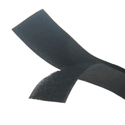 Image of Black Sew On Hook and Loop Tape Set with Non-Adhesive Back Nylon Fabric Fastener 3cm-1m