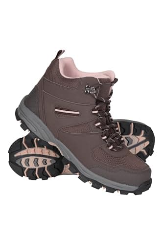 Image of Mountain Warehouse Mcleod Womens Comfortable Boots - Breathable, Durable, Padded & Lightweight Walking Shoes - For Spring Summer, Trekking & Travelling Dark Brown Adult Shoe Size 7