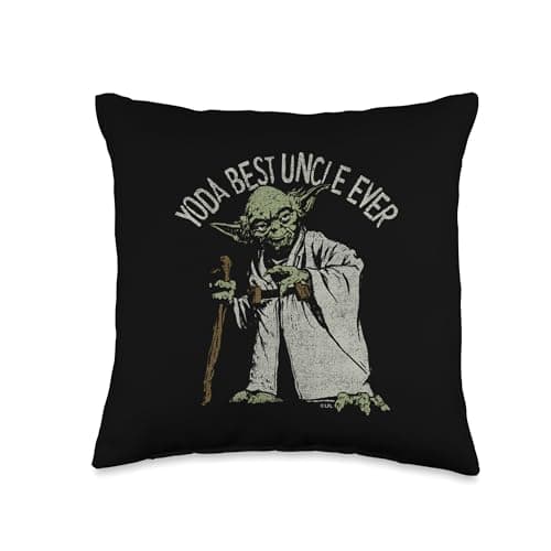 Image of Star Wars Yoda Best Uncle Ever Throw Pillow, 16x16, Multicolor
