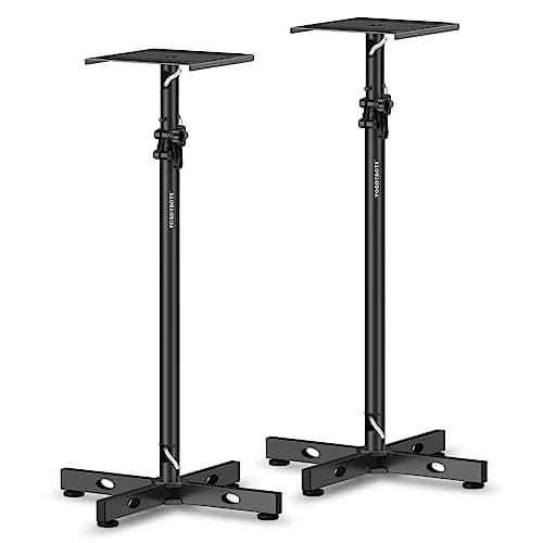 Image of Vondynote Set of 2 Studio Monitor Stands Adjustable Height Speaker Stands with Cable Management