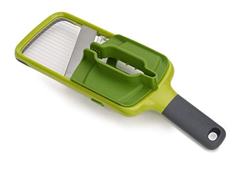 Image of Joseph Joseph Multi-Grip Kitchen Mandoline, Adjustable Fruit and Vegetable Slicer, 3-Slice Thickness, with Precision Food Grip, Green