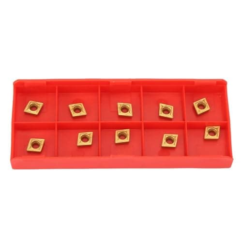 Image of TICFOX CNC Carbide Tips Inserts, Indexable Lathe Milling Inserts, 10Pcs CCMT060204 US735 CCMT21.51 Carbide Insert Blade CNC Lathe Cutter Turning Tool for Rotary Tool Holder