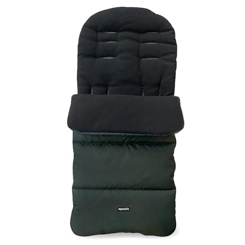 Image of My Babiie Footmuff - Fleece Lined Cosytoes, Universal Fitting for Pushchair, Stroller, Buggy & Pram, Dual Layer, Showerproof, Accessory for Baby - Forest Green