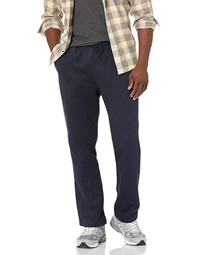 Image of Amazon Essentials Men's Fleece Open Bottom Sweatpant (Available in Big and Tall), Navy, L