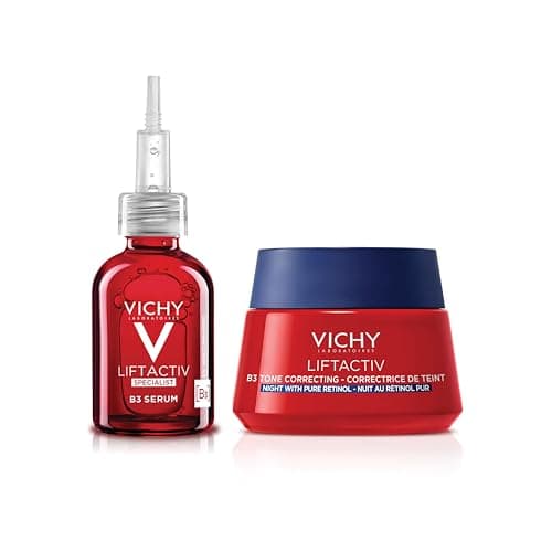 Image of Vichy B3 Serum & Night Cream Bundle – Targets Dark Spots & Uneven Tone – With Niacinamide & Peptides – 30ml + 50ml