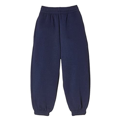 Image of Kids Fleece Jogging Bottoms Unisex Boys Girls Sports PE Joggers Soft Tracksuit Pants School Play Trousers Warm Casual Pull On Joggers Navy Blue 3-4 Year