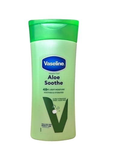 Image of 3 x VASELINE INTENSIVE CARE BODY LOTION – Aloe Soothe Soothes Dry, Cracked Skin – 200 ml