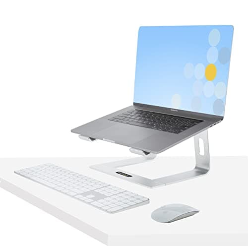 Image of StarTech.com Laptop Stand for Desk, Supports 5kg/11lb, Aluminum, Silver, Ergonomic Laptop Riser, Portable Laptop Holder, Computer Stand for Macbook Air/Pro, Dell XPS, Lenovo (LAPTOP-STAND-SILVER)