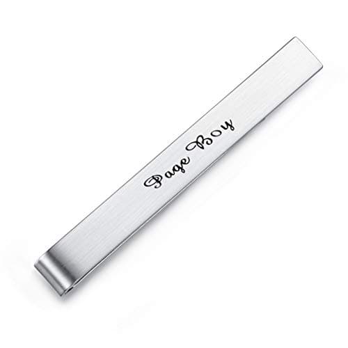 Image of Honey Bear Mens Wedding Marriage Tie Clip Bar - Normal Size Stainless Steel Gift,5.4cm,Brushed SIlver (Pageboy)
