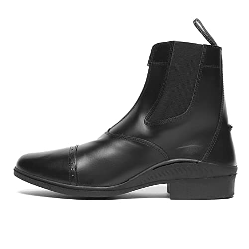 Image of Brogini Ladies Mens Horse Riding Leather Front Zip Stable Yard Paddock Jodhpur Boots