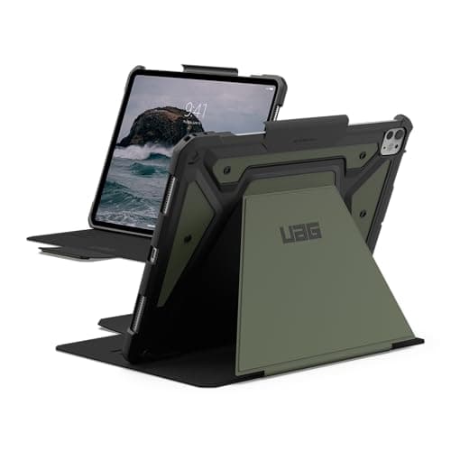 Image of URBAN ARMOR GEAR UAG Designed for iPad Pro 13" Case M5 2025 8th Gen, M4 2024 7th Gen A3360 A3361 A3362, Adjustable Multi-Angle Stand Pencil Holder Auto Sleep/Wake Folio Cover, Metropolis SE Olive