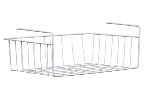 Image of Premier Housewares 509718 Shelf Storage Basket, 39 cm-White, Metal
