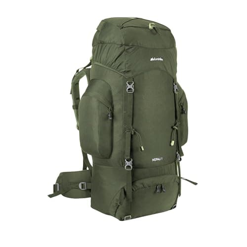 Image of Eurohike Nepal 85 Litre Rucksack with Ventilated Back Panel & Padded Harness, 85L Backpack, Bag for Men & Women, Adjustable, Lightweight, Camping, Hiking, Trekking, Travelling, Outdoor, Green