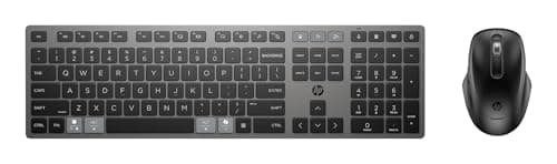 Image of HP 720 - Wireless Keyboard and Mouse Multi-Device Rechargeable, Fast Charge, HP Unifying USB Dongle, Windows/macOS, Black