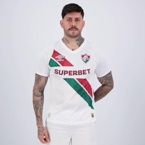 Image of Umbro Mens Fluminense Away Shirt 2024 2025 Adults White S