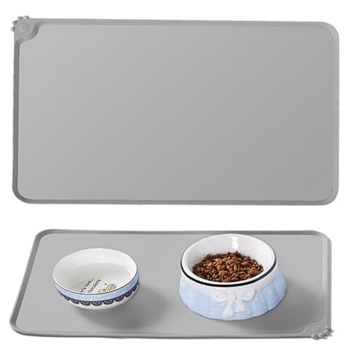 Image of Cat & Dog Feeding Mat, Waterproof Pet Feeding Mat, Non-slip Sillicone Food Mat for Cats and Dogs(48X30CM)