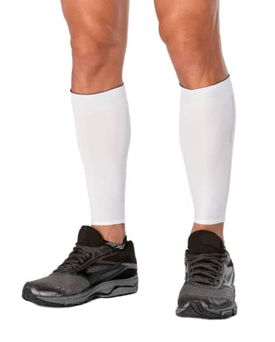 Image of 2XU Unisex Compression Calf Guard UA1987 - White/White, X-large