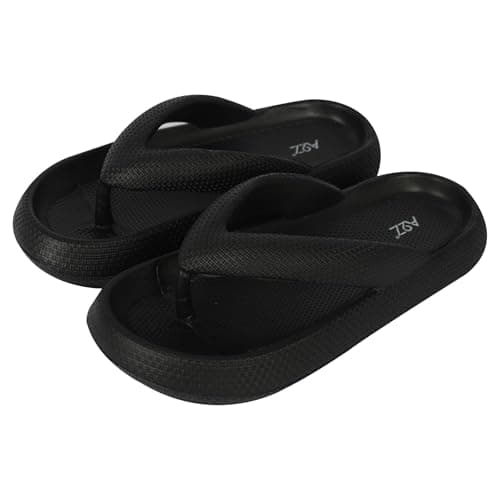 Image of A2Z Women EVA Sliders Slip-On Flip Flops Non-Slip Soft Sandals Lightweight - Slider LDS 1304 Black 5/6 UK