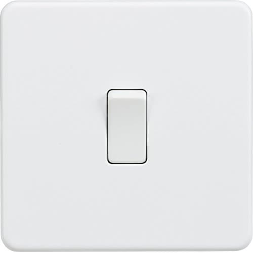 Image of Knightsbridge SF2000MW Screwless 10A 1G 2 Way Light Switch White, 230 V