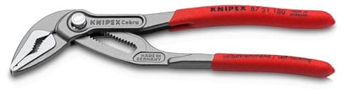Image of KNIPEX Cobra ES Water Pump Pliers Extra-Slim with Non-Slip Plastic Coating 180 mm, 87 51 180