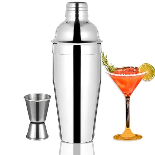 Image of Cocktail Shaker, Cocktail Maker Set, 750 ml Cocktail Shaker Strainer Bartender Mixer Tool Home Liquor Cobbler Shakers with Stainless Steel Jigger for Martini Drink Cocktail Making Kit