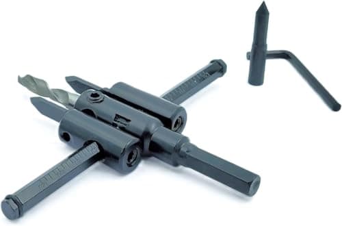 Image of H&P Adjustable Hole Saw Circle Cutter for Wood, Plastic & Drywall | Carbon Steel Round Circle Hole Cutter with Drill Bit & Hex Wrench (1-3/16 Inch to 7-7/8 Inch / 30mm to 200mm)
