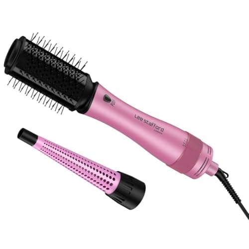 Image of Lee Stafford Hair Dryer Blowdry Brush | Wet to Dry Round Air Styler - Blow Drying, Curling, & Straighten, Best Thermal Hotbrush Tools, Adds Shine & Volume, 2 Interchangable Attachments
